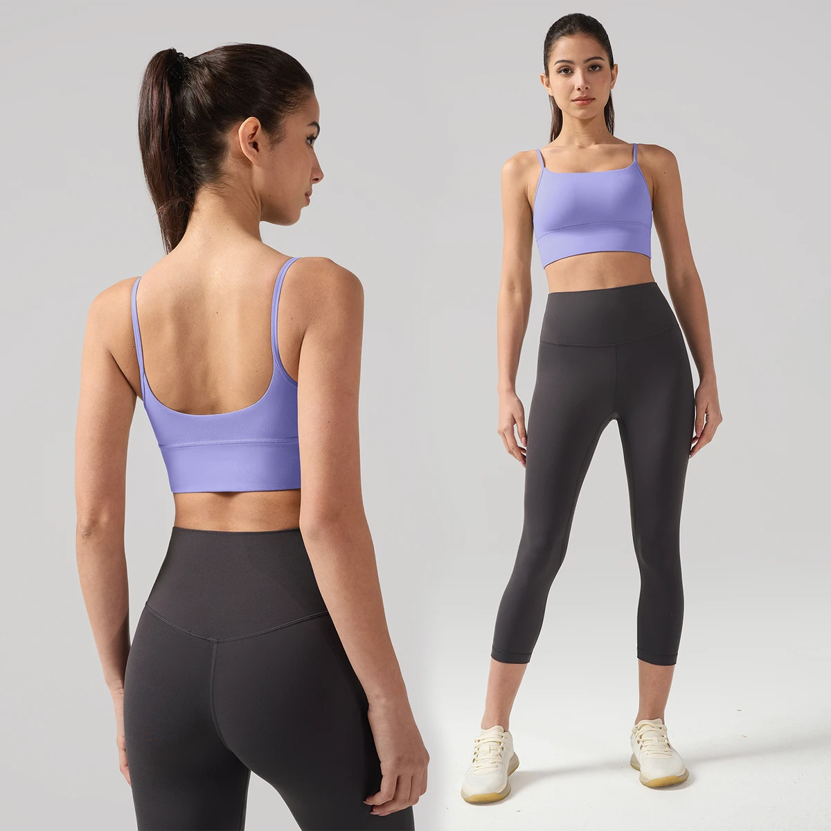 Women's U-Back Seamless Sport Bra - Light Support 360° Wrap Bralette with Removable Pad, 4-Way Stretch for Yoga, Pilates & Dance