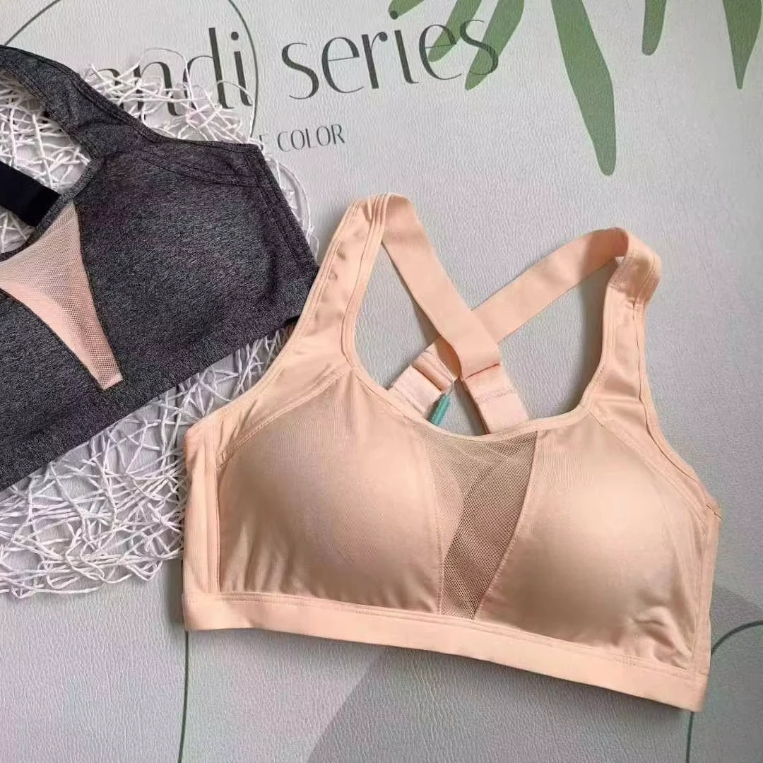 Women's Comfortable Wireless Sports Bra with Solid Color Lace Rhinestone Bow Breathable Halter Strap Push-Up Button Logo on Cup