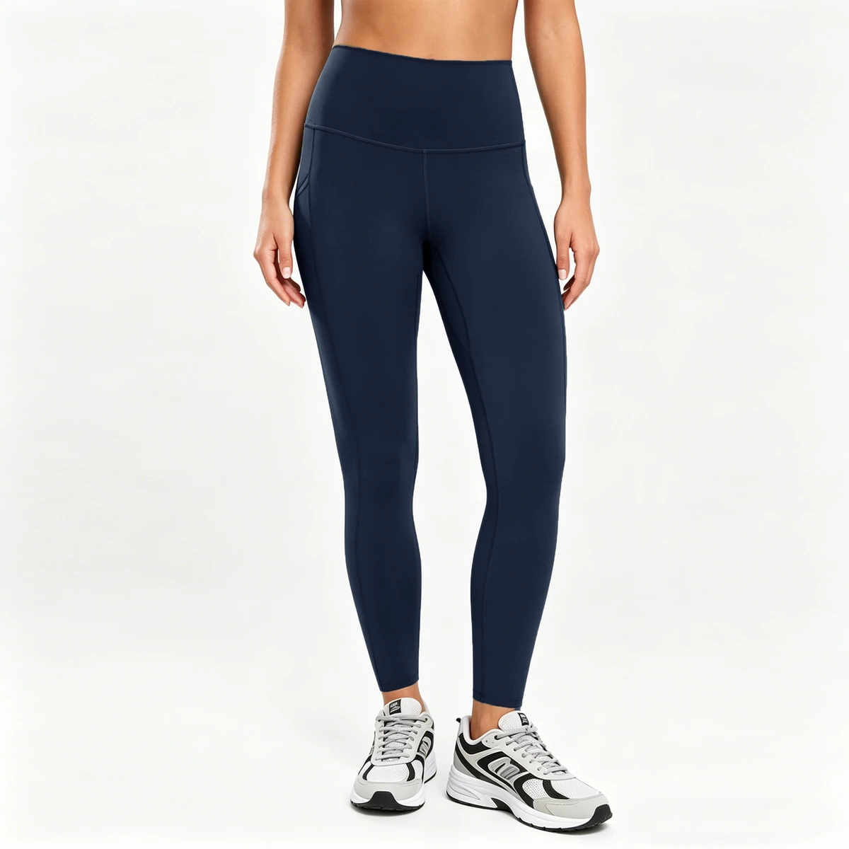 High Waisted Bamboo Cotton Leggings Breathable Stretch Yoga Leggings with Pockets Women Workout Tights