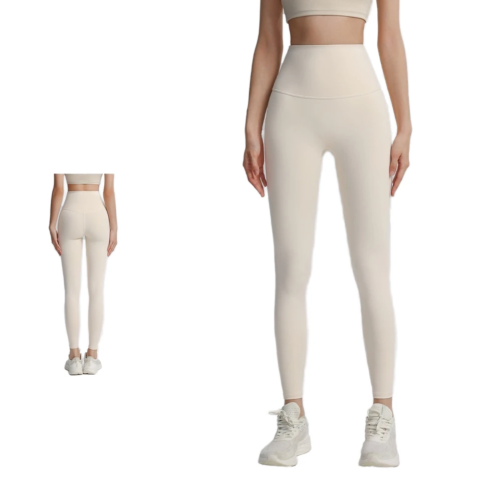 Women's High Waist Yoga Leggings Breathable Quick Dry Sweat-Wicking Fitness Running Sports Pants Made Of Polyester Solid Pattern