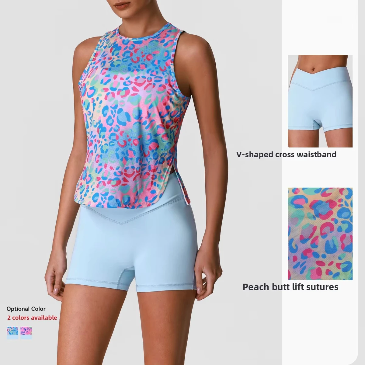 Under Lulu Custom Naked Feeling Yoga Suit Cooling Butterfly Net Sporty Ice Vest Peach Hip Sutures High Waist Biker Short Set