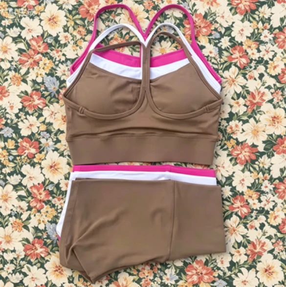 Solid Color Soft Cross Back Y-line Straps Women Spandex/Nylon Quick Dry Yoga Vest High Strength Shockproof U-NECK Sports Bra