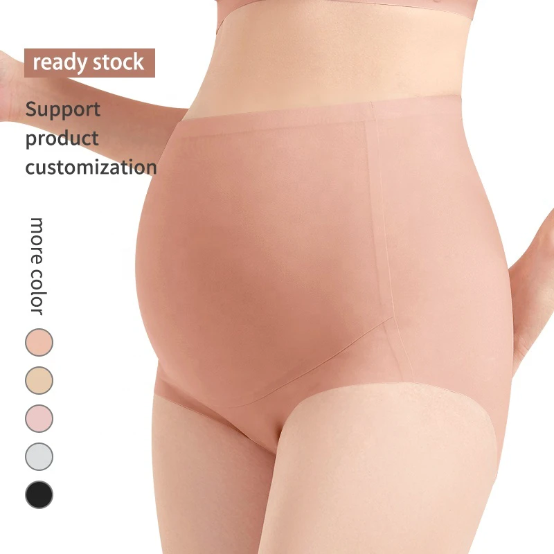 High-Waisted Maternity Pants Butt-Lifting Anti-Sagging Seamless Underwear Tummy-Supporting Shapewear Panties for Pregnancy