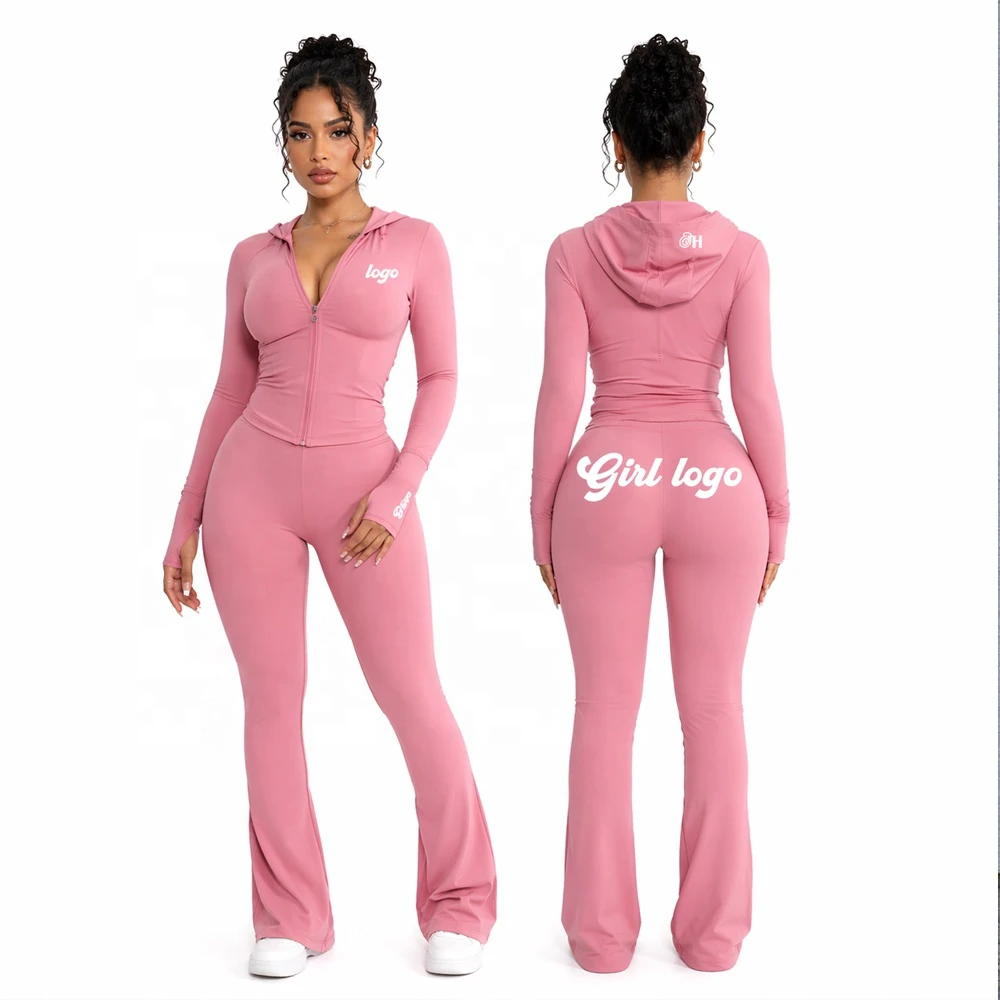 Women's Summer Customized Sportswear 2 Piece Set Sportswear Spring Jacket Yoga Pants Leggings Sportswear Women's Yoga Set