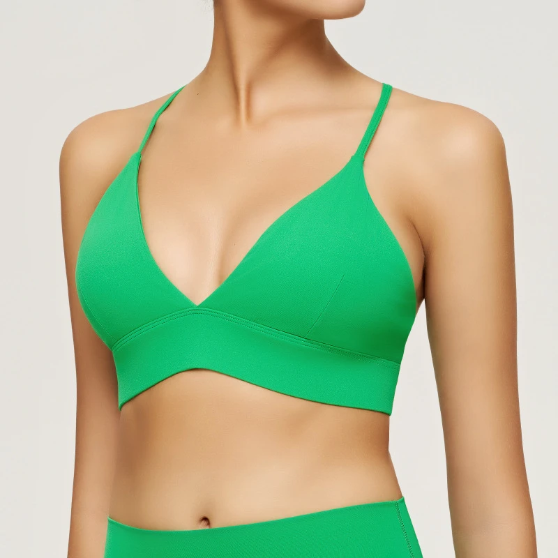 2025 Hot Selling Custom Logo Women Cross Back Yoga Straps Sports Gym Bra Sports Bra Shirts & Tops