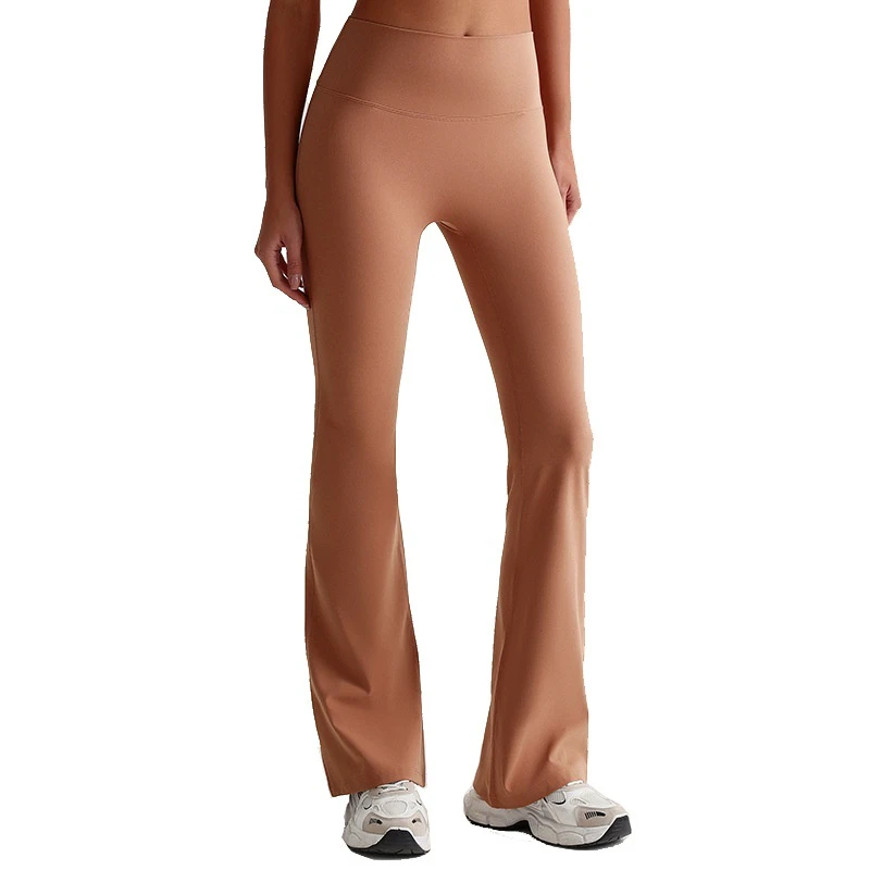 2026 Women's High Waist Wide Leg Flared Yoga Pants Tummy Control Shapewear Spandex/Nylon Full Length Wrinkle-Resistant
