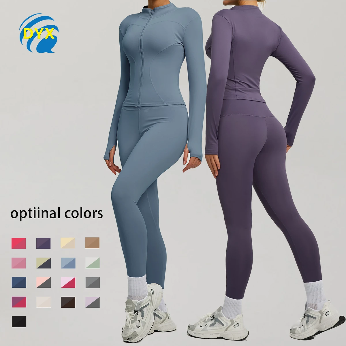 Free Sample High-Stretch Sports Set For Women Tall Fit High-Waisted Butt-Lifting Running Two-Piece Yoga Clothing Set