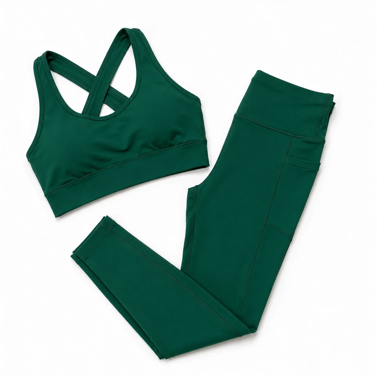 Women Cross Back Sports Bra and High Waist Leggings Yoga Set Fitness Gym Workout Activewear Clothing Set