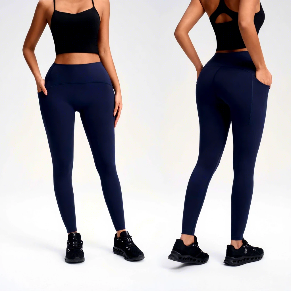 Women's Align High Waist Yoga Pants with Pockets Eco-Friendly Full Length Cycling Fitness Hip Lift Tummy Control Sports Leggings