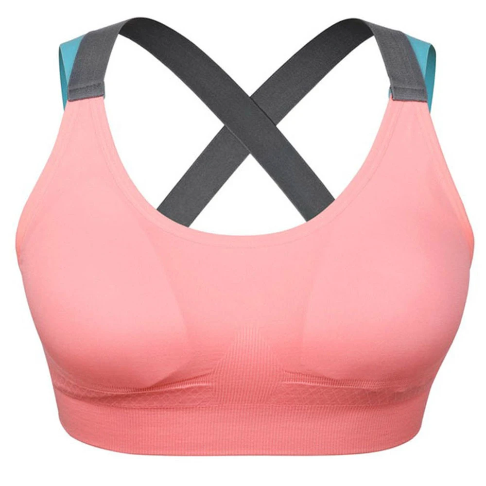 Women Yoga Sports Bra Crisscross Strap Shockproof Running Bra Breathable Cross Back Sports Bra for Women Gym Fitness Activewear