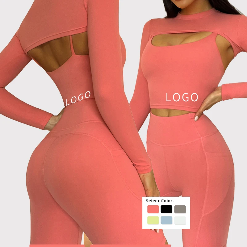 High Quality Gym Yoga Workout Sets For Women Solid Plus Size Fitness Activewear Ropa Deportiva Tendencia For Sport Fitness