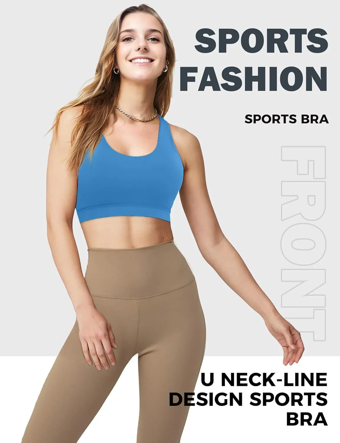 Breathable Sports Bras for Women Cross Back Medium Support Bras for Large Bust Strappy Yoga Workout Bra Pads 100% Nylon