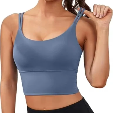 New Custom Logo Front High Support Strapless Yoga Sports Bra for Women with Breathable Spandex/Nylon Material