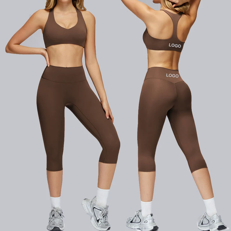 New Yoga Sets Fitness Women Gym Outfit Quick-Dry Womens Clothing Breathable Gym Wear Women Sets Running Yoga Top Middle Leggings