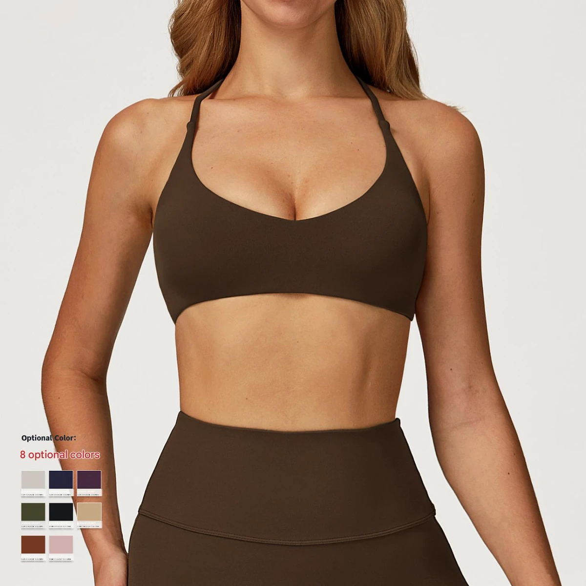 Lanyu Yoga Bra Quick-Drying Cross-Back Fitness Wear High-Strength Casual Running Sports Underwear Seamless Solid