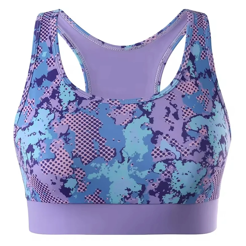 Women's Plus Size High Support Lightweight Breathable Seamless Sports Bra with Front Logo for Workout and Yoga