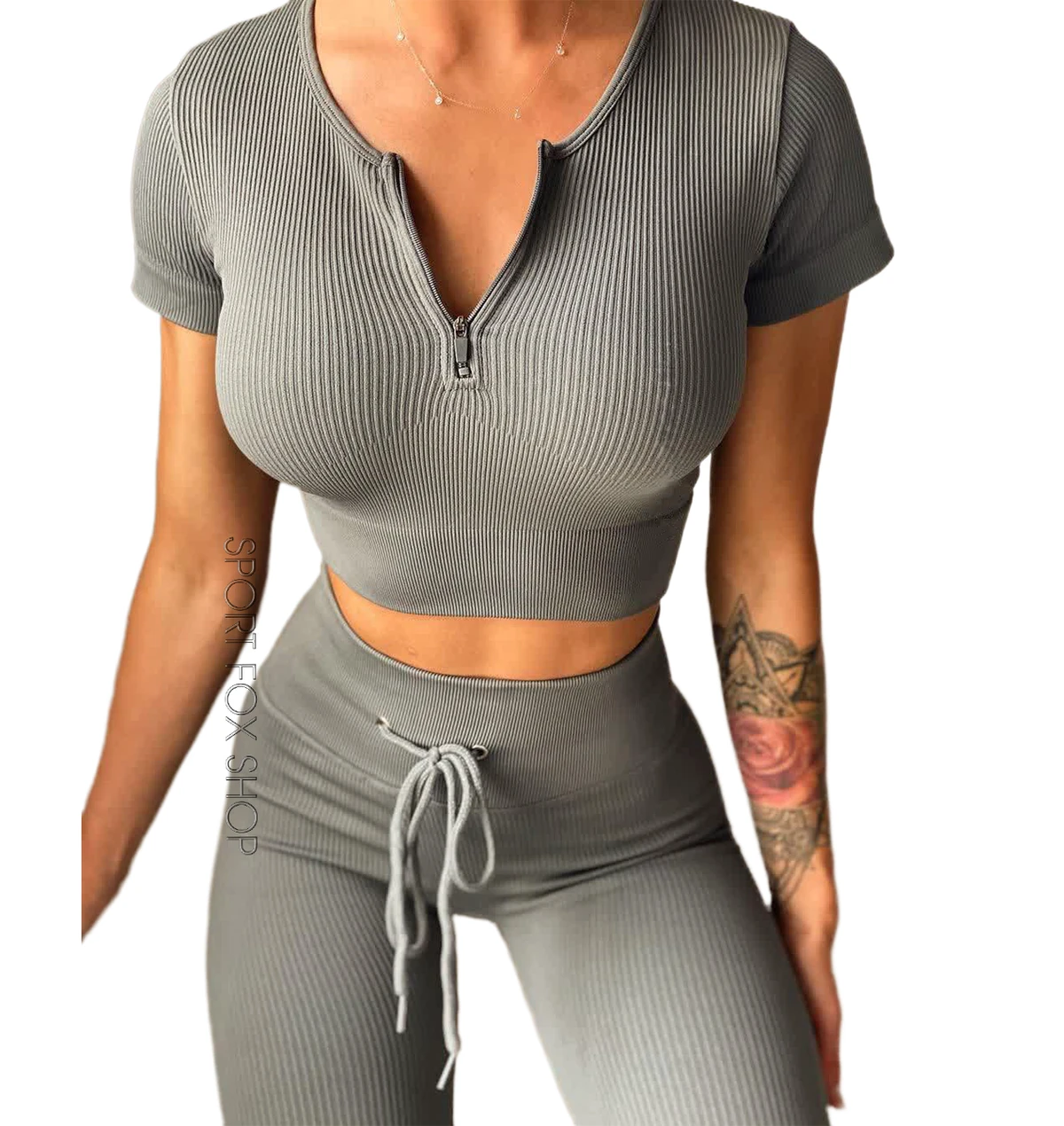 Popusportsamless Yoga Suit 2 Piece Sports Shirts Crop Top Leggings Gym Clothes Fitness Tracksuit Workout Set Women Solid Pattern