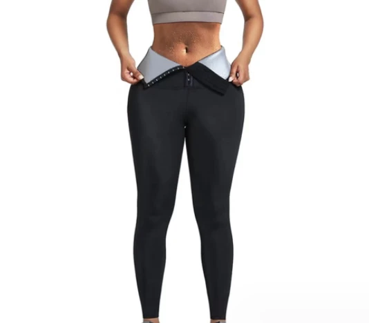 Thickened High Waist Sports Fitness Crop Pants with European and American Breast Buckling, Sweating, and Waist Tight Yoga Pants