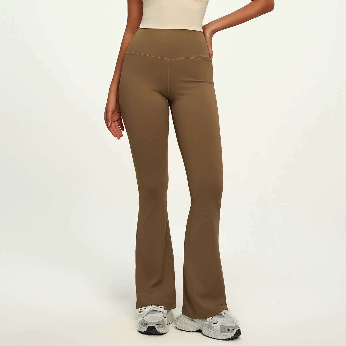 Custom Bare Sense Lightweight High Elastic Waist Butt Lifting Flared Pants Breathable Quick Dry Slim Fit Women's Yoga Pants
