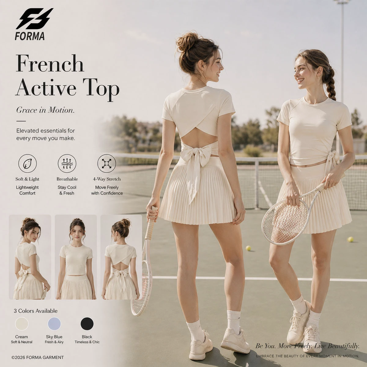 Women Backless Front Logo Skinny Fit French Style Yoga Gym T-Shirt OEM