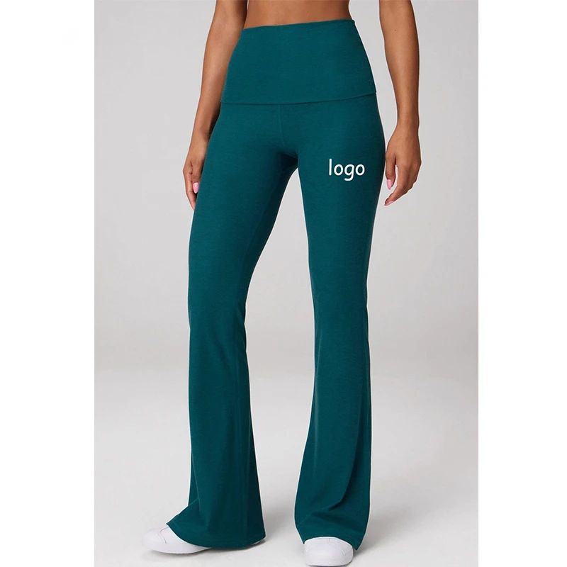 New Design Ladies Stretchy Flared Leggings High Waist Fitness Womens Sports Yoga Pants
