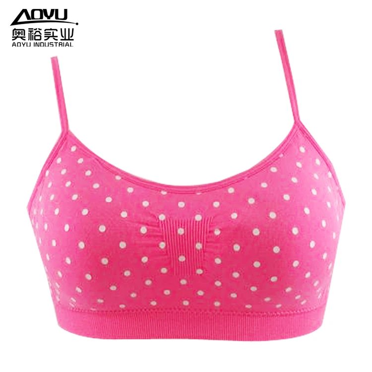 Hot Sell Fashion Printed Lovely Sweet Wireless Girls Bra Without Cup Sports Seamless Bras