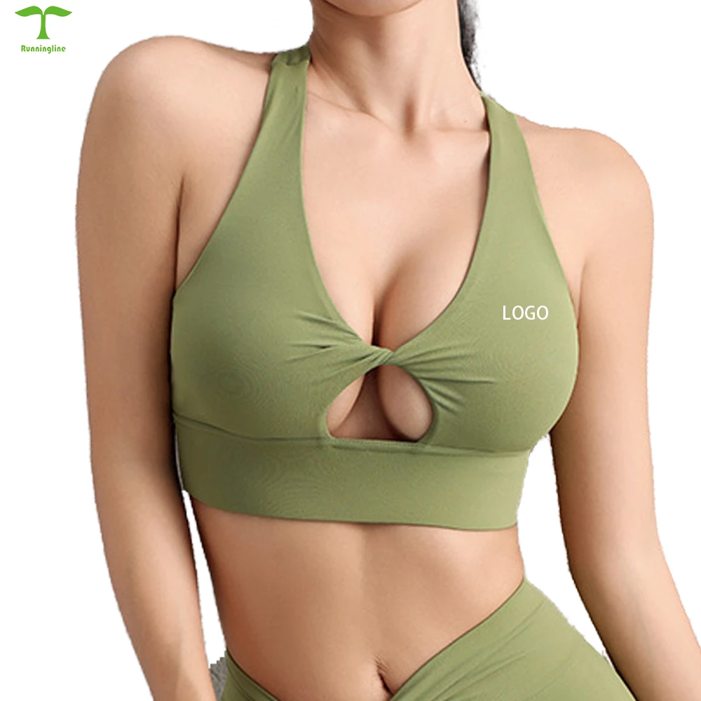 Sexy Comfortable High Quality Custom Front Hollowed Out Sports Bra Gym Clothes for Women Yoga Bra for Ladies
