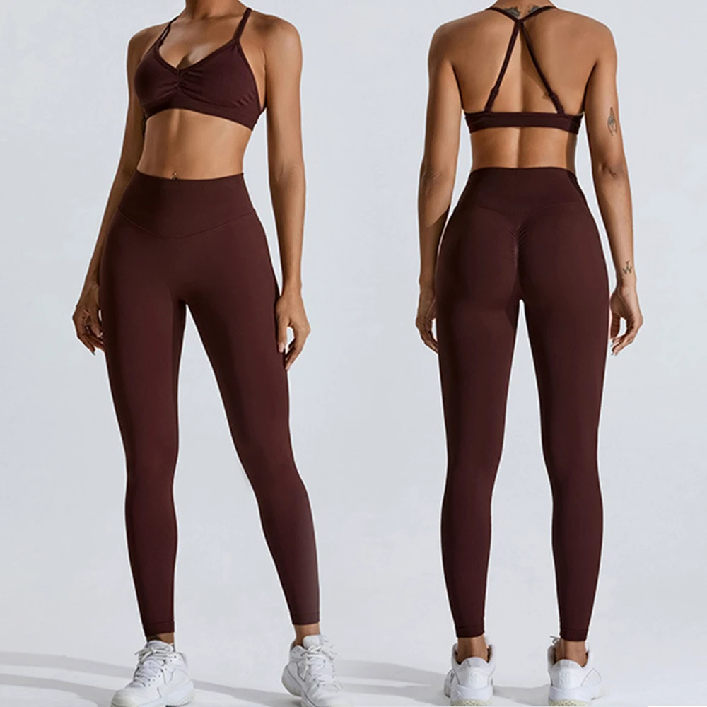 MIQI New Gym Fitness Sets Seamless 2.0 Cloud High Quality Tummy Tuck Activewear Workout Clothing 2 Piece Yoga Wear Set For Women