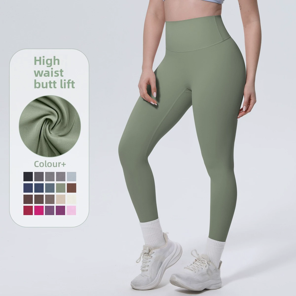 Women's Solid Spandex/Nylon Breathable Quick Dry High Waist Ankle-Length Yoga Leggings for Fitness Gym