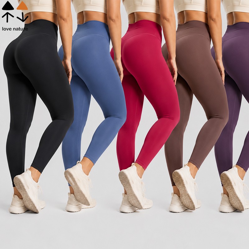 High Waist Women's Yoga Leggings Back Waist Pocket No Front Seam Soft Stretch Butt Lifting Pilates Running Gym Fitness Pants
