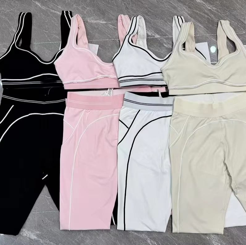 Women's Eco-Friendly Nylon/Cotton 2-Piece Yoga Set Off-the-Shoulder Neckline Calf-Length Pants Quick Dry Windproof Breathable