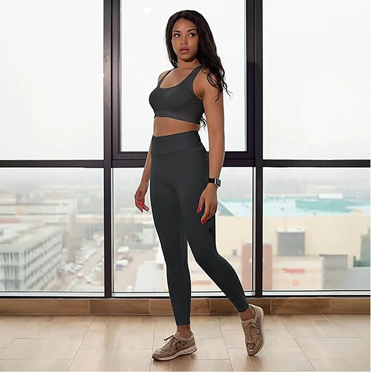 High Waisted Leggings for Women Tummy Control Butt Lifting Yoga Pants with Pockets Seamless Workout Fitness Leggings Nylon