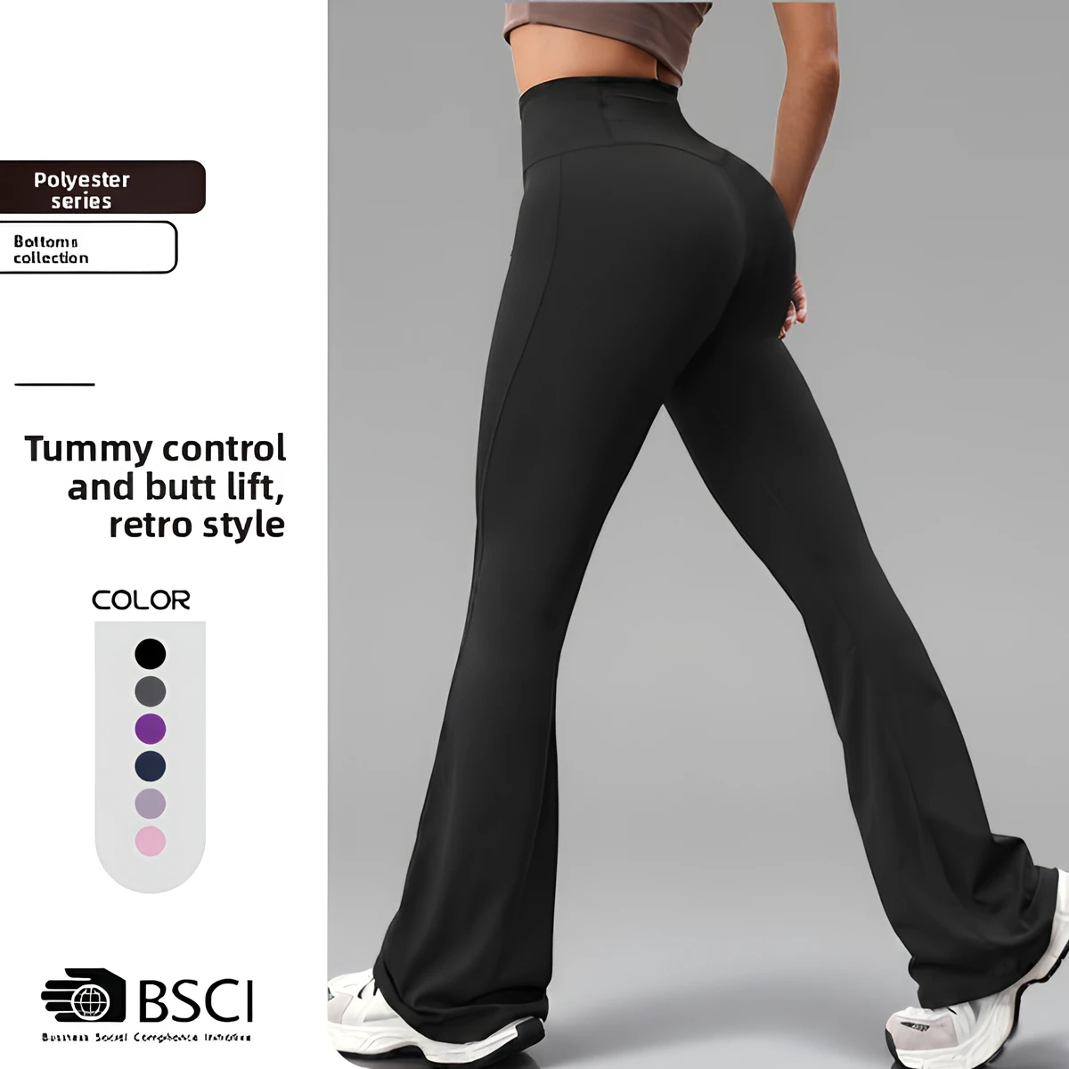 High waist yoga leggings Women's Abdominal Hip Quick-drying Sports Fitness Trousers Stretch Wide-leg Butt Lifting Leggings