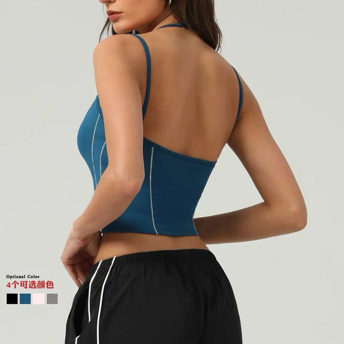 Women's Custom Logo Sports Bra Tank Top Gym Sportswear Breathable Yoga Crop Top for Quick-Dry Gym Workout Fitness