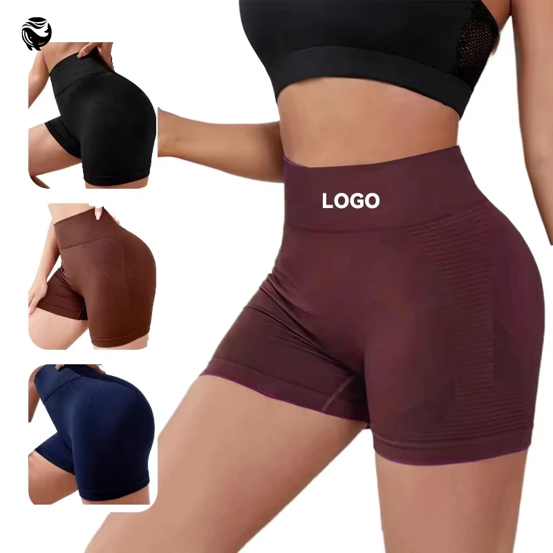 Butt-Lifting Perfect for Fitness Sports Seamless Knit High-Waisted Yoga Shorts for Women