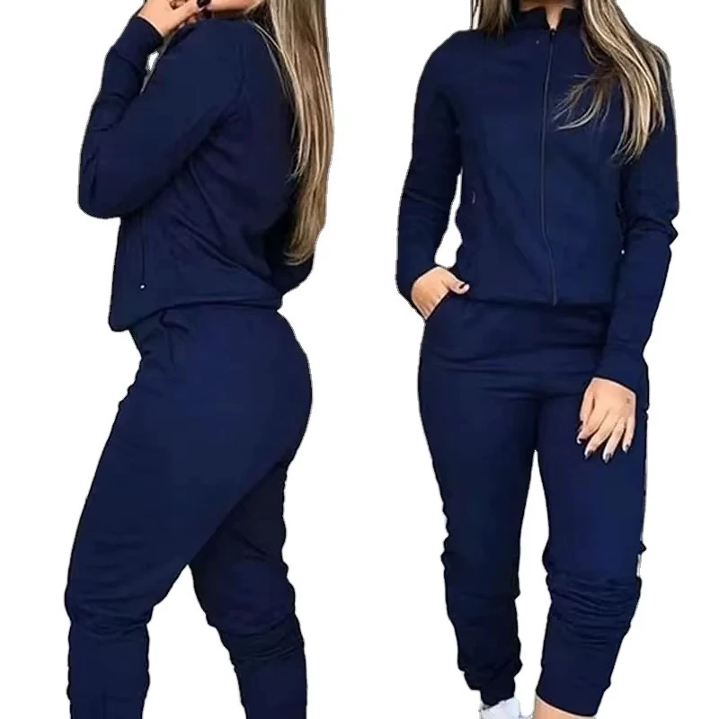 Women Winter Casual Printed Breathable Fleece High Quality Workout Tracksuit Fitness Exercise Running Gym Yoga Training 100%
