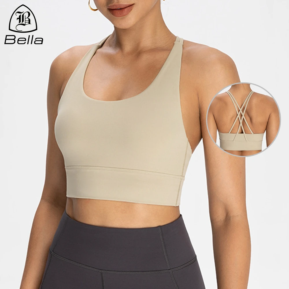 OEM/ODM Custom Activewear Push up Gym Tank Tops Workout Fitness Clothing Women Cross Strap Back Yoga Sports Bra