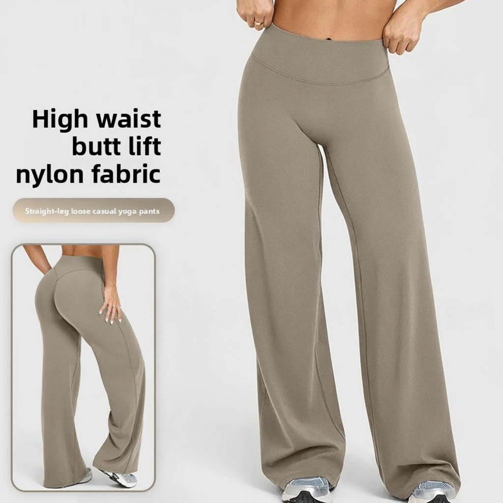 Hot Seller High Waist Hip Wide Leg Tummy Control Shapewear Spandex/Nylon Full Length Loose Yoga