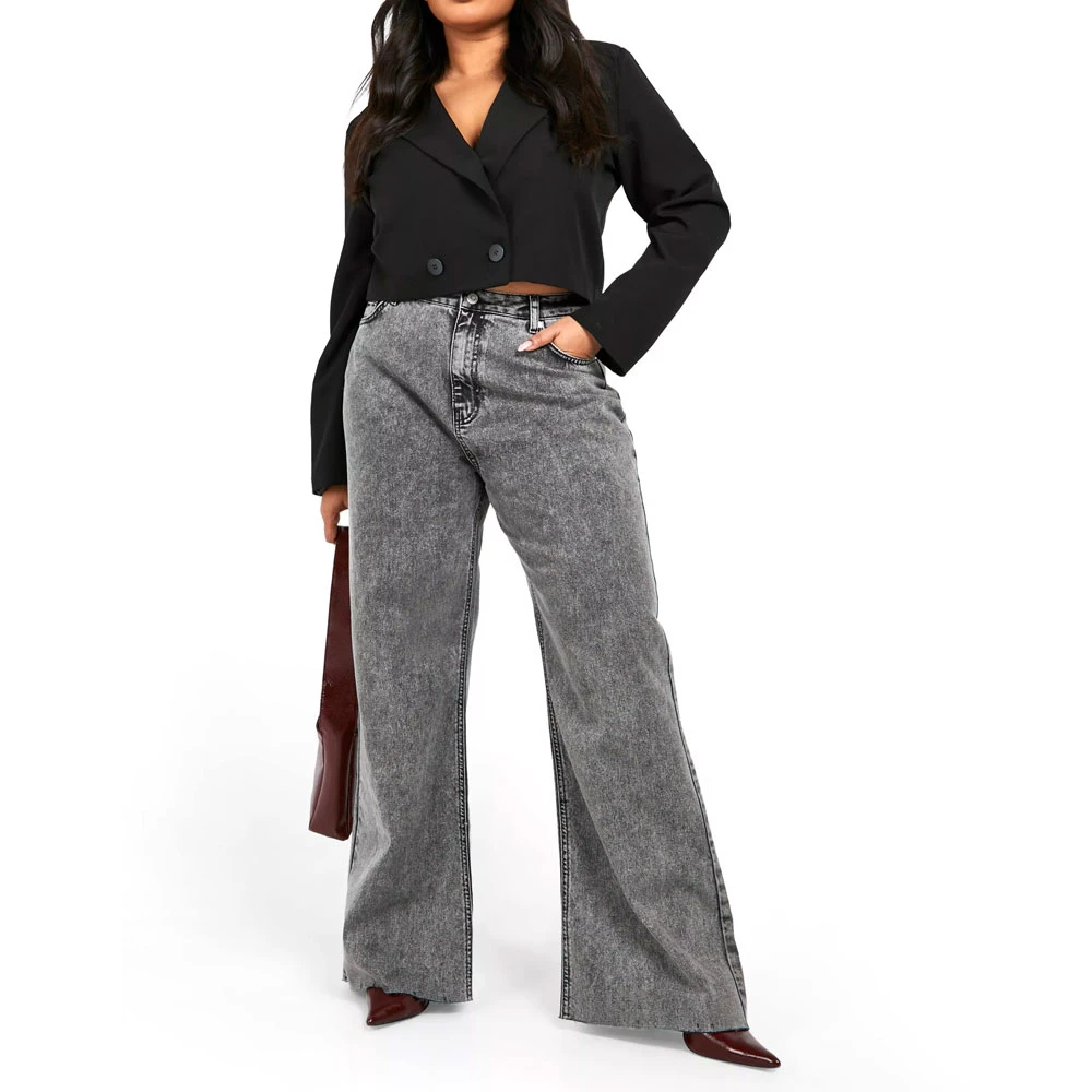 New Fashion Women Clothing Jeans Baggy Flared Jeans With Pocket for Woman Pants Breathable Denim Pant OEM Service 2025