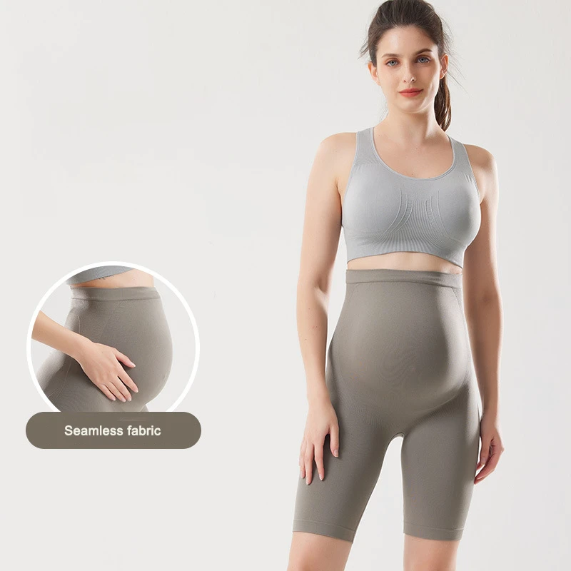 Custom Logo Wholesale High Quality Training Pregnant Yoga Pants Yoga Wear Seamless High Waist Maternity Shorts for Women