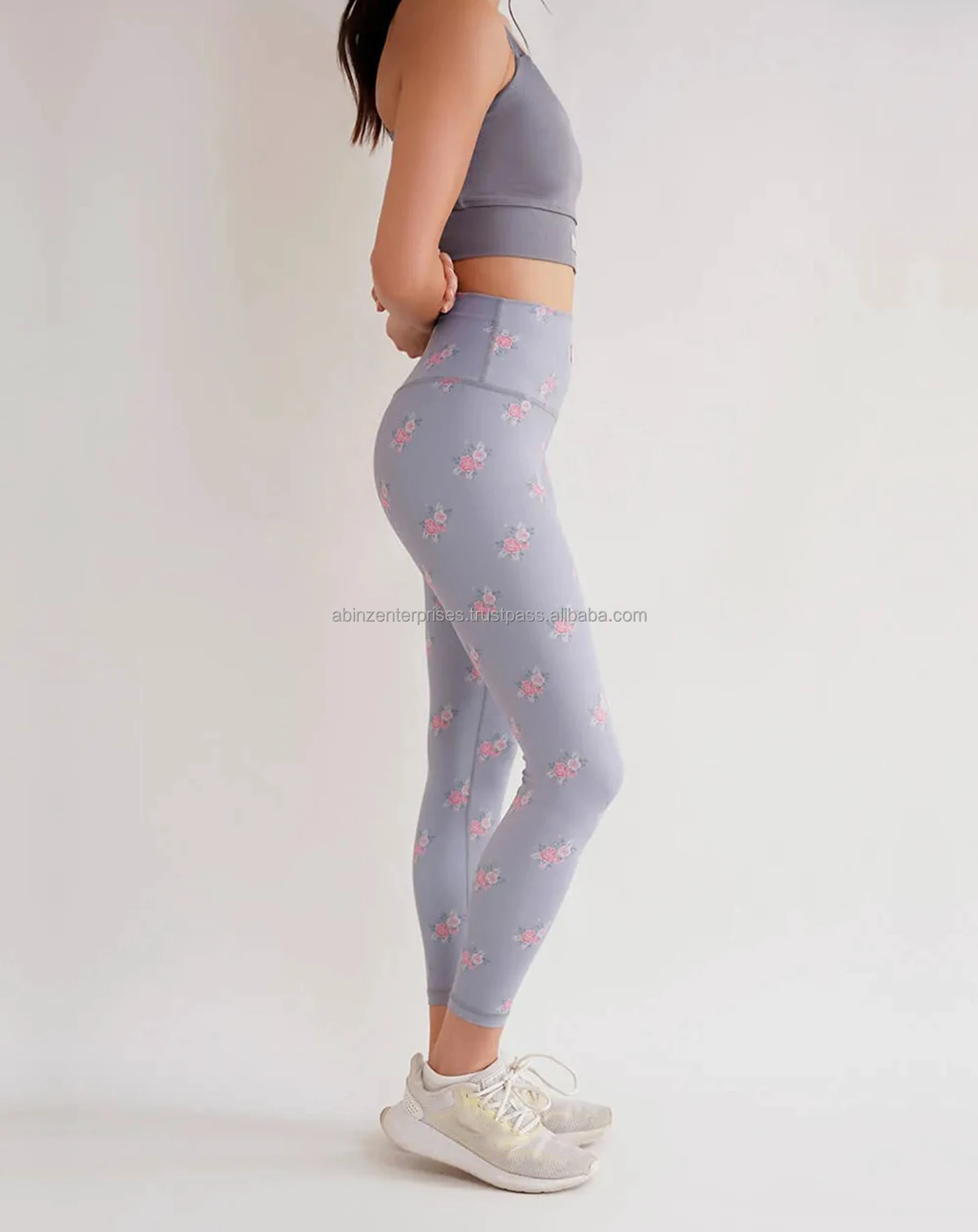 Women's High Waist Crisscross Straps Square Neck Solid Yoga Set Breathable Spandex/Nylon 2-Piece Set Knee-Length Digital Front