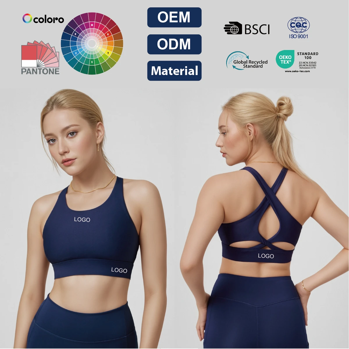 Women Yoga Bra with Cut Out Design and Cross Back Strap for OEM and ODM Casual Sports Wear Comfort Fit