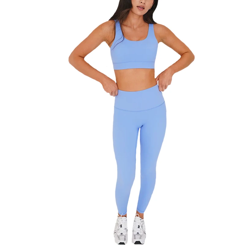 Backless Bra Vest Women's Casual Clothing High Waist Quick Drying Yoga Pants 2 Piece Gym Set Women Sportswear