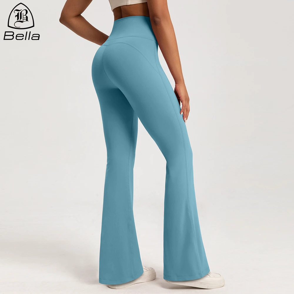 Custom Butt Lifting Sports Pant Tight High Waist Tummy Control Fitness Gym Wear Wide Leg Pants Flared Workout Yoga Leggings