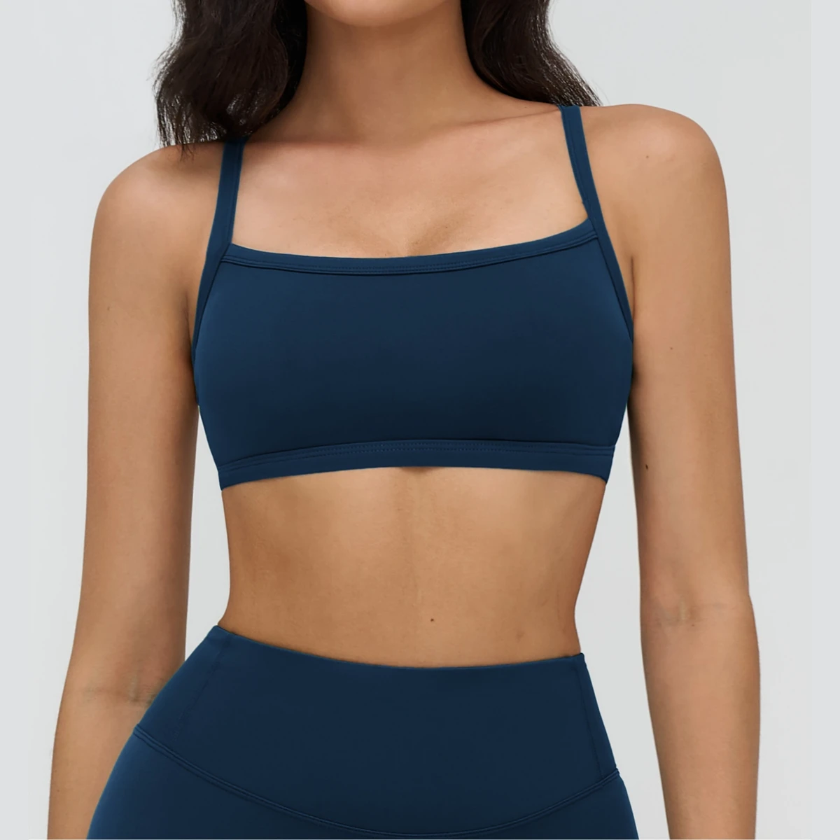 Women's Lightweight Seamless Breathable Quick Dry Hollow Back Shockproof High Support Yoga Sports Halter Bra
