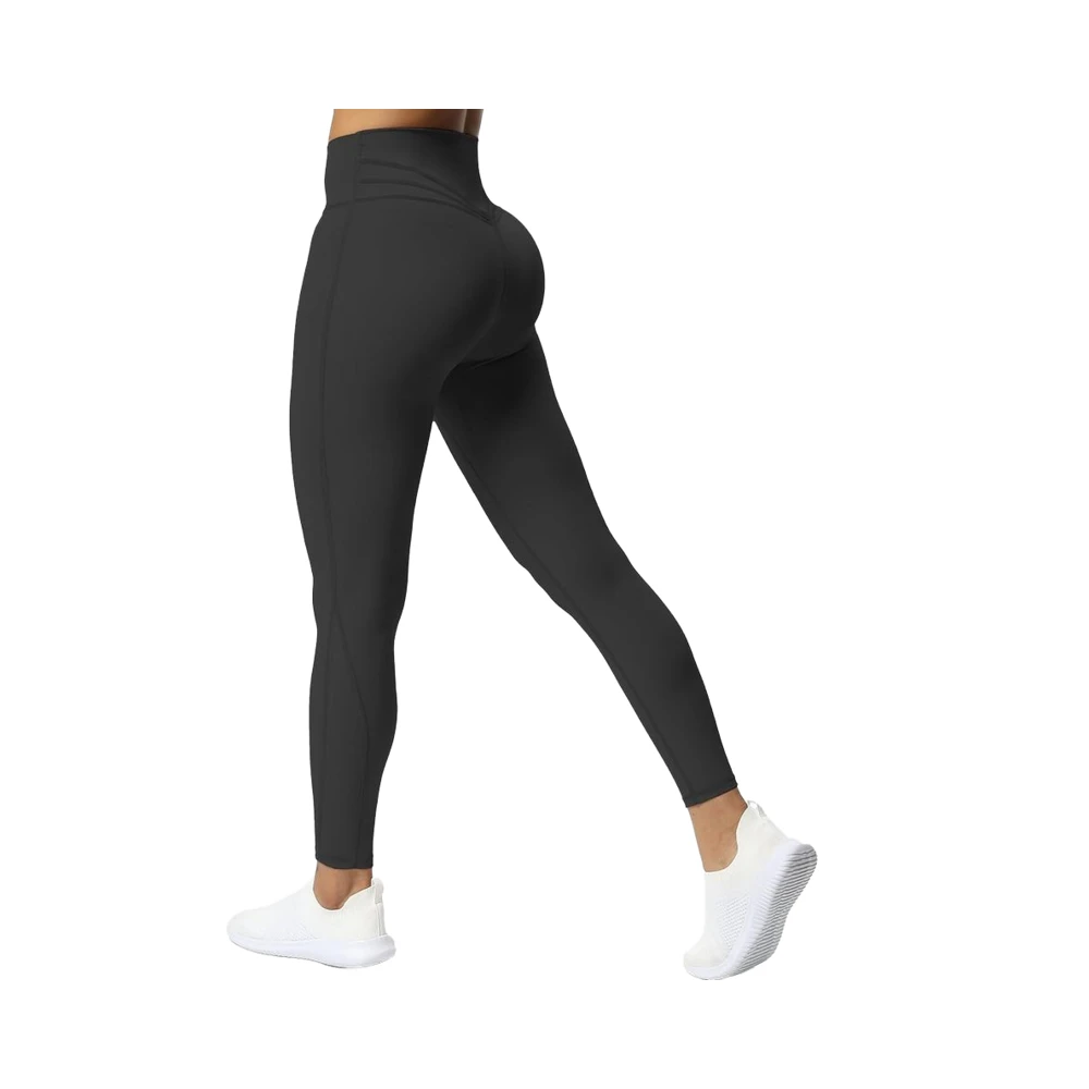 Aoxjox High Waisted Tummy Control Polyamide Workout Leggings for Women Color Blocking Full Length Wrinkle Resistant Yoga Pants