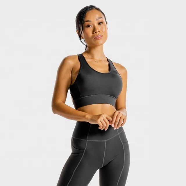 Women's Yoga Sports Bra Crisscross Straps Removable Pads Medium Support Spandex/Nylon Breathable Lace Detail 2026 New Arrival
