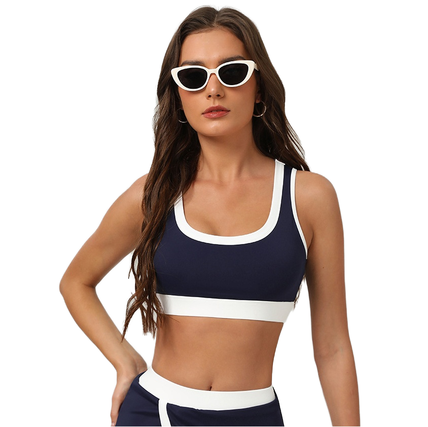 Women's Lightweight Simple Yoga Sports Bra High Support Cross Back Padded Strappy Removable Cups Breathable Four-Way Stretch