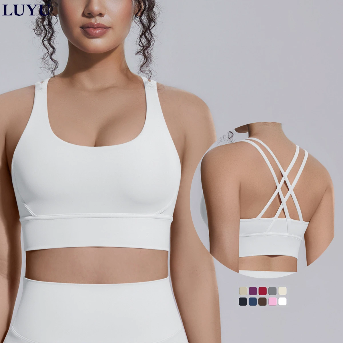 OEM Newest Breathable High Support Yoga Sports Bras with Crisscross Straps Shock-proof for Women Fitness Running