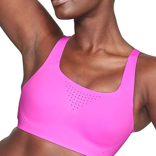 Women's Lightweight Breathable Eco-Friendly Four-Way Stretch Sports Bra Stylish Racerback Wide Straps Plus Size for Intense